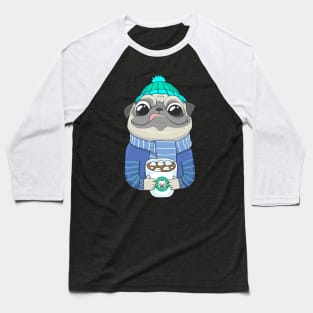 Pug with coffee Baseball T-Shirt